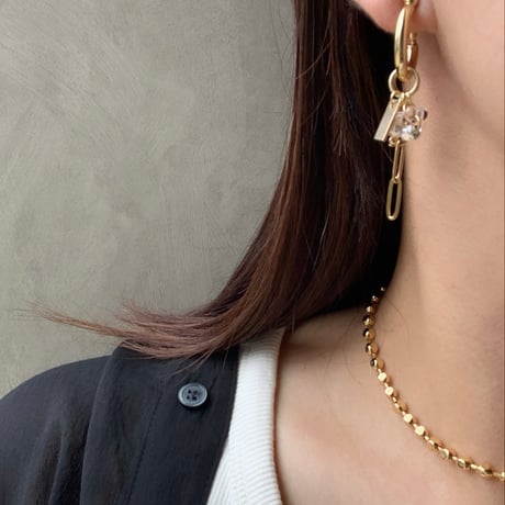 amazonite×pearl charm(ゴールド)