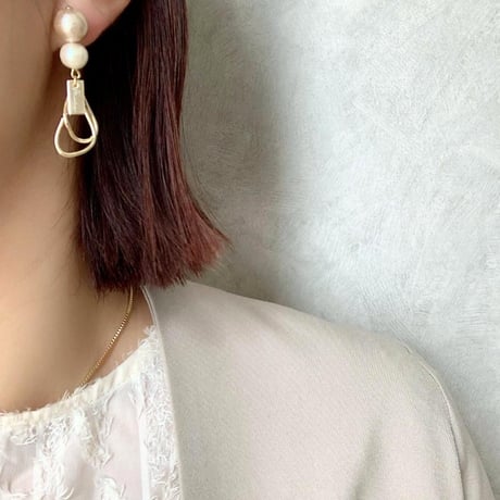 cotton pearl×double hoop(ベージュ×キスカ)