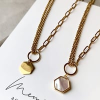 hexagon stainless chain necklace(ブランドタグ)
