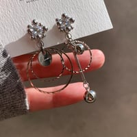 silver bubble×metal hoop