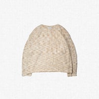 [FACCIES] ROVING SLAB MIX KNIT - ECRU MIX