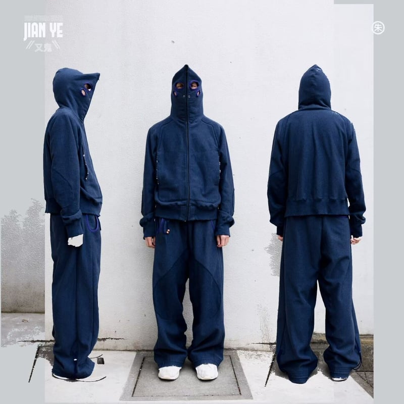 JIAN YE] DAMAGE SOLID PT - NAVY | VALORE onlin