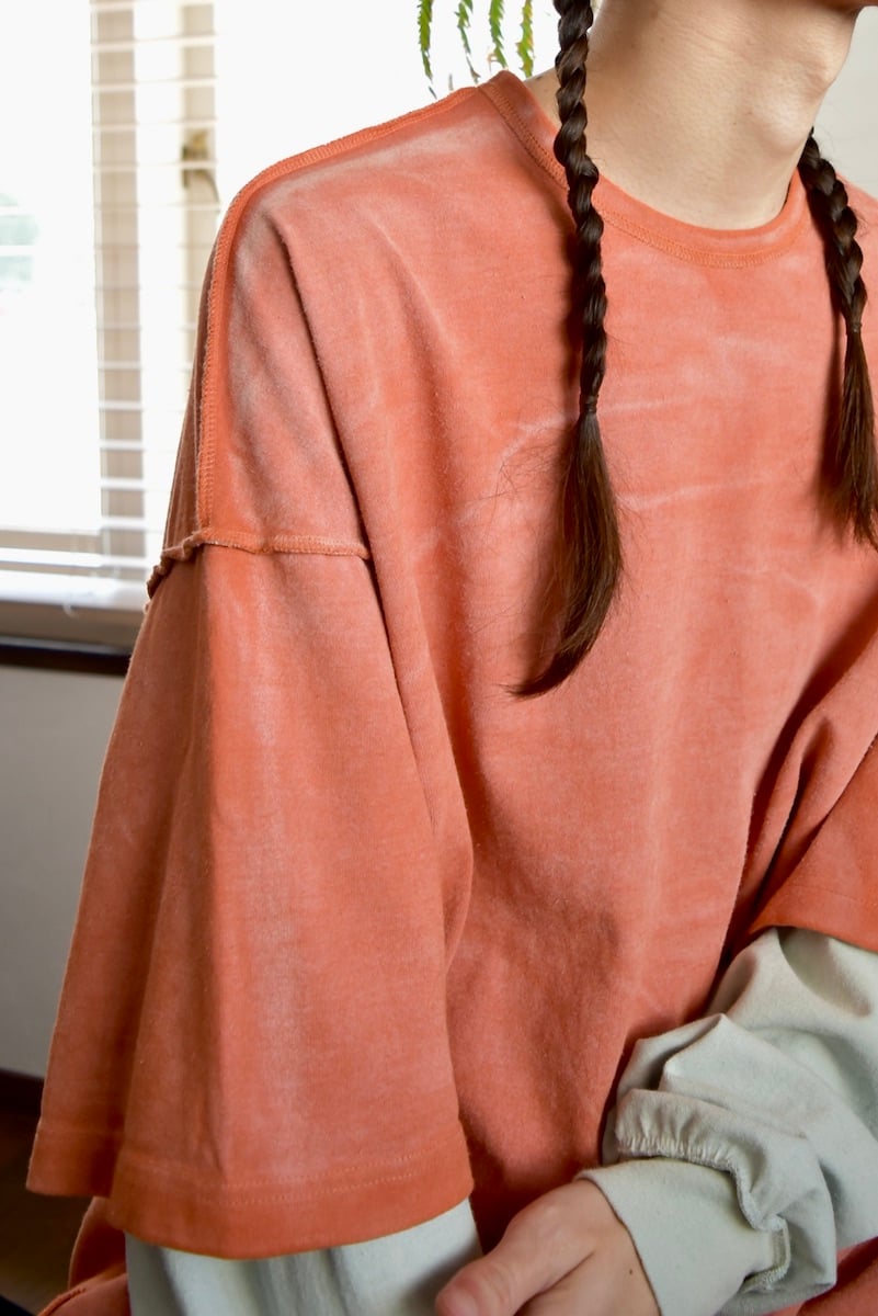 refomed] 10WASH REVERSIBLE L/S TEE - ORANGE×MI