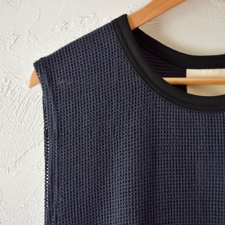 [refomed] COTTON LAYERED MESH BIBS - NAVY