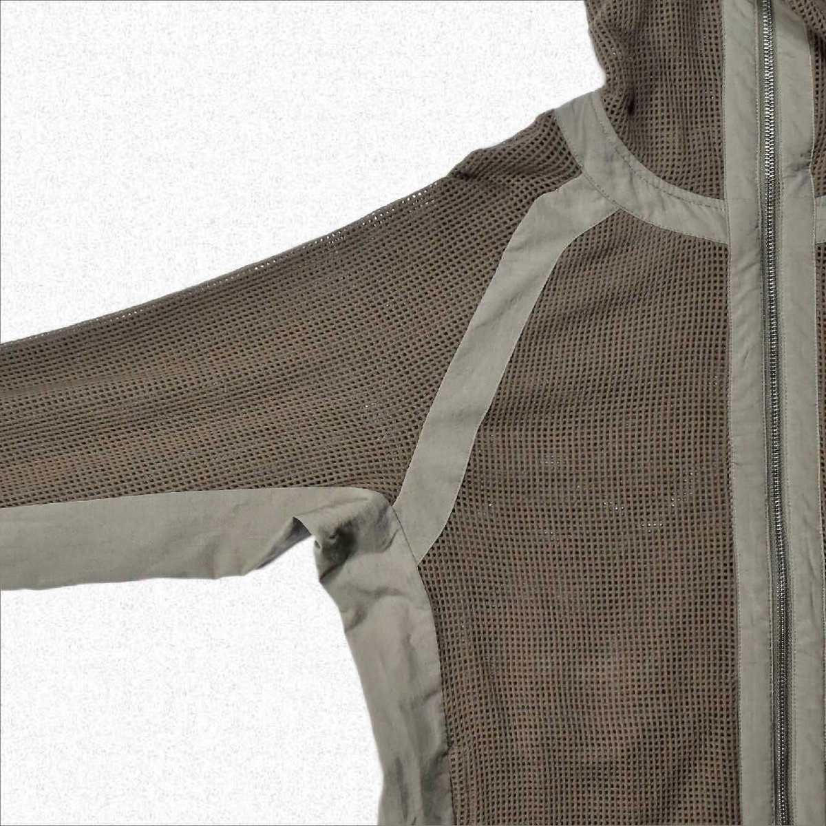 JIAN YE 23SS MESH HOODIE (khaki)