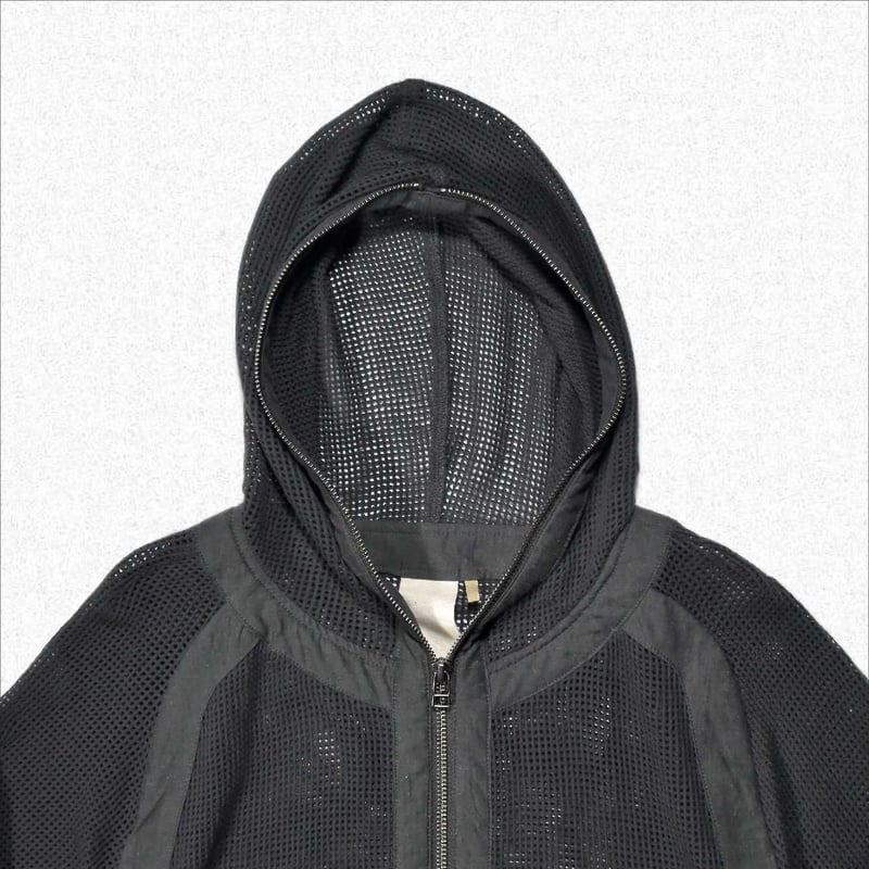 jian ye ジェンイェ / MESH HOODIE - black / メッシュフーディー...