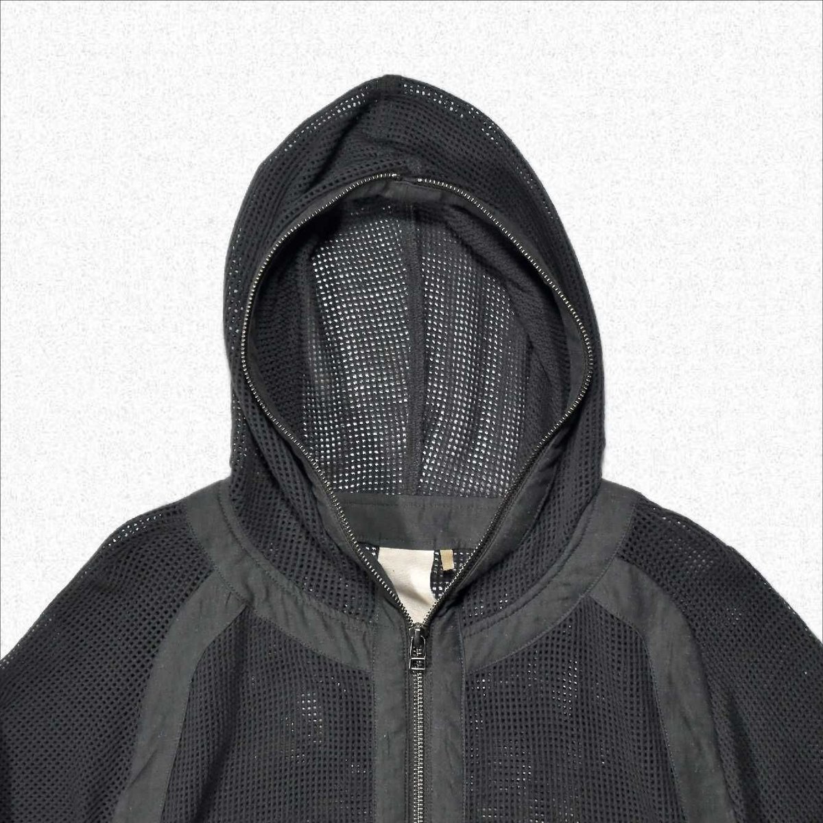 jian ye ジェンイェ / MESH HOODIE - black / メッシュフーディー