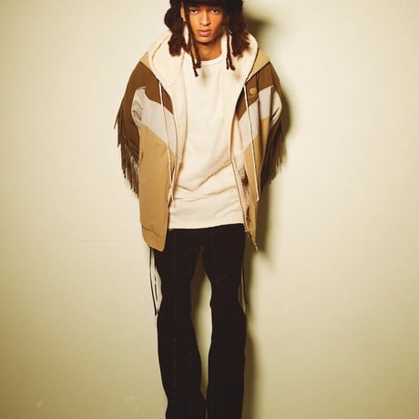 [FACCIES] NYLON WESTERN FRINGE BLOUSON - BEIGE