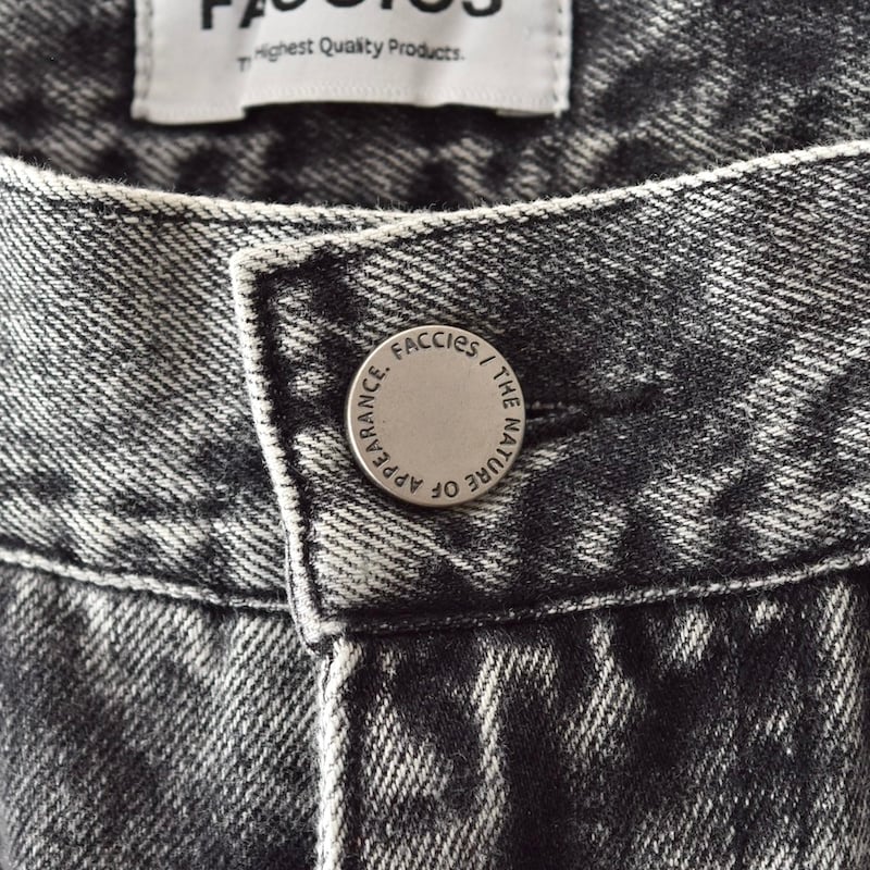 FACCIES] MULTI-POCKET DENIM CARGO PT - BLACK |