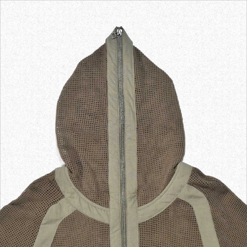 jian ye ジェンイェ / MESH HOODIE - khaki / メッシュフーディー...