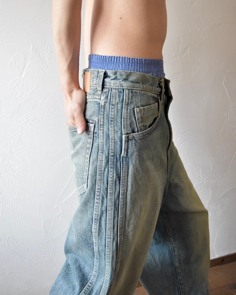 ROTOL] TRIPLE SEAMS 6P DENIM WIDE DAMAGE | VAL