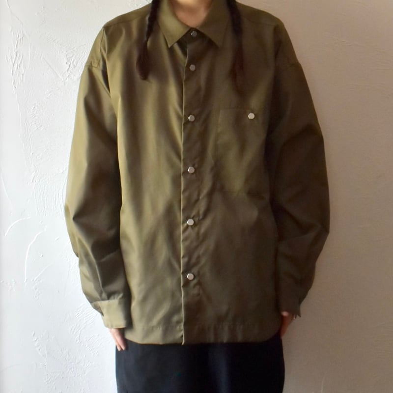 ROTOL] SNAP BUTTON NYLON SHIRT - OLIVE | VALOR