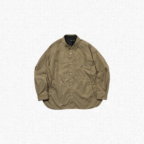 [ROTOL] SNAP BUTTON NYLON SHIRT - OLIVE