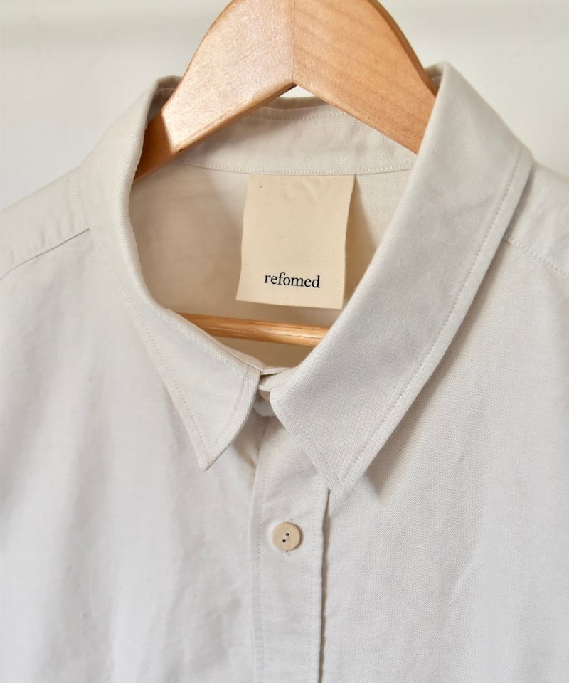 トップス refomed 22AW WRIST PATCH WIDE SHIRT WOOL refomed / WRIST PATCH WIDE SHIRT 