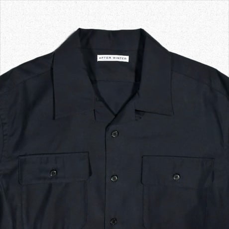 [After Winter] OPEN COLLAR LONG SLEEVE SHIRT - DARK NAVY