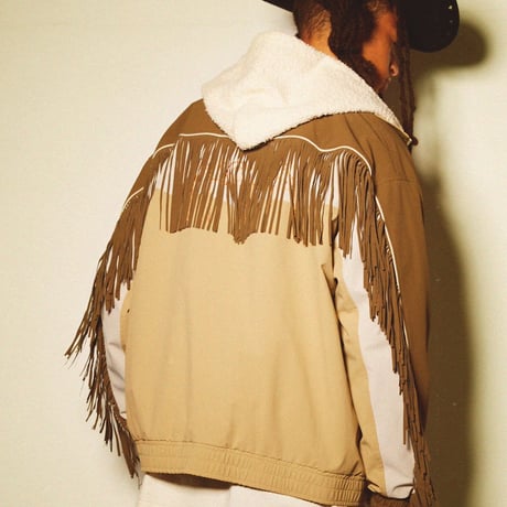 [FACCIES] NYLON WESTERN FRINGE BLOUSON - BEIGE