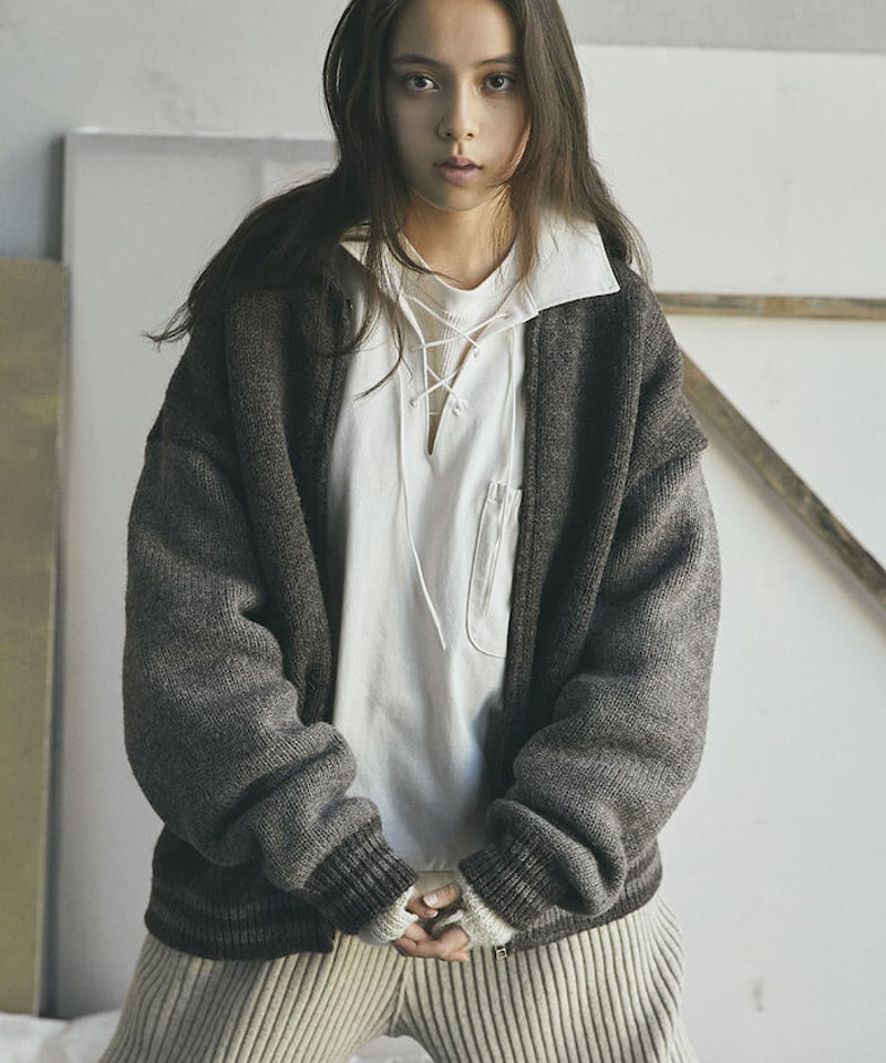 refomed 赤かっ STADIUM KAUCHIN KNIT チャコール