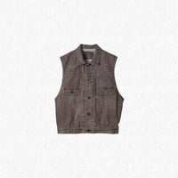 [refomed] OLD MAN DENIM VEST - BROWN