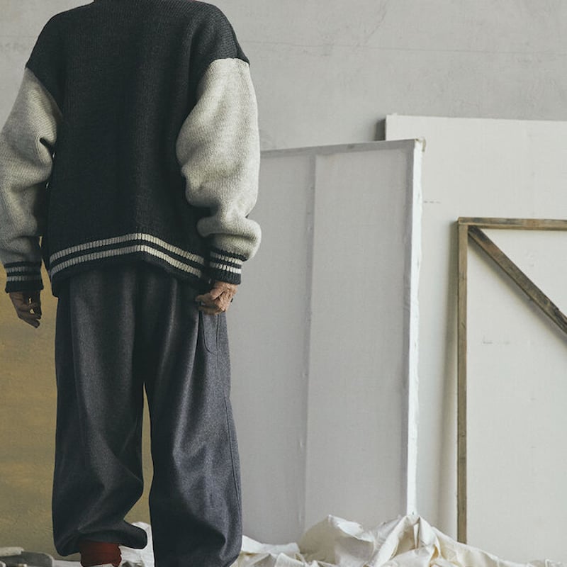 refomed リフォメッド スタジアム カウチンニット チャコール 22AW refomed リフォメッド スタジアム カウチンニット チャコール 22AW