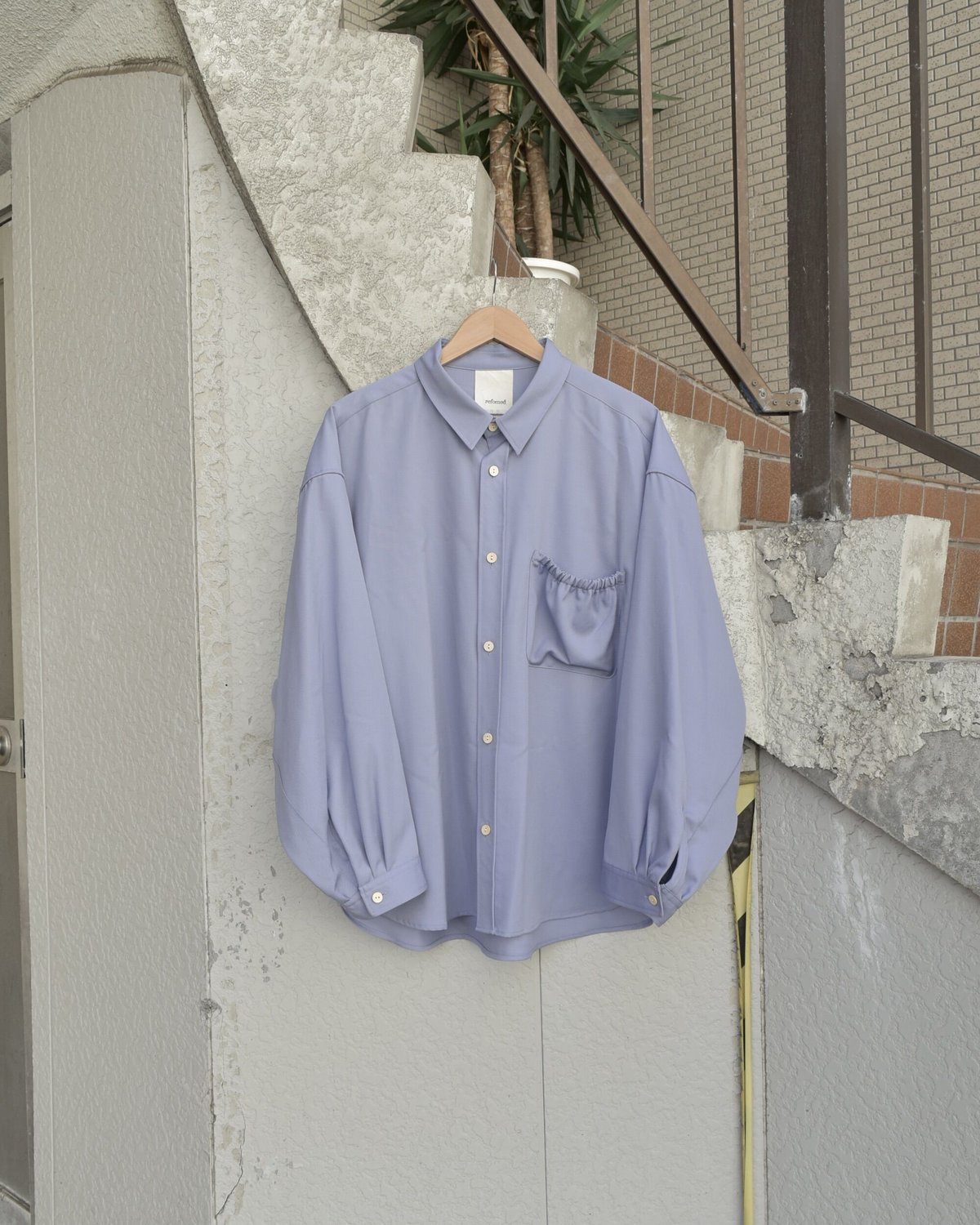 Refomed WRIST PATCH WIDE SHIRT WOOL