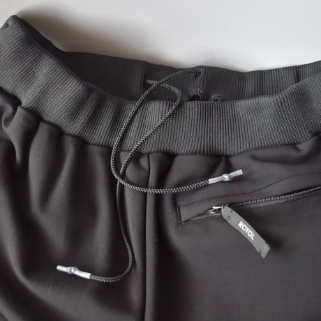 [ROTOL] DOUBLE ZIP TRACK PANTS - BLACK