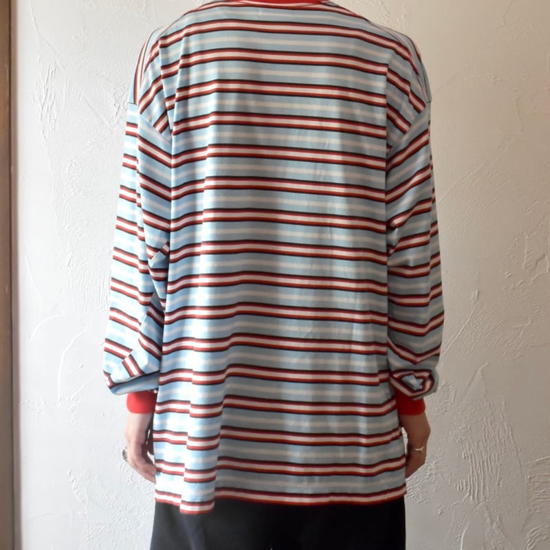 トップス ROTOL WIDE TWIST LONG SLEEVE TEE BORDER ROTOL] WIDE