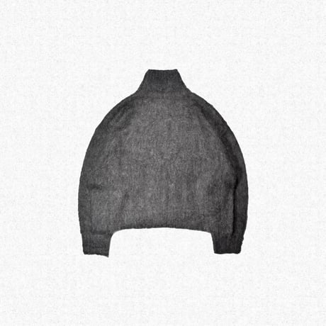 [FACCIES] SHAGGY DRIVERS KNIT JACKET - BLACK