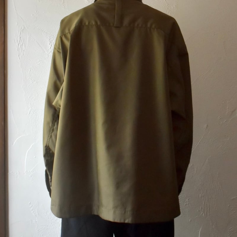 rotol / SNAP BUTTON NYLON SHIRT - olive
