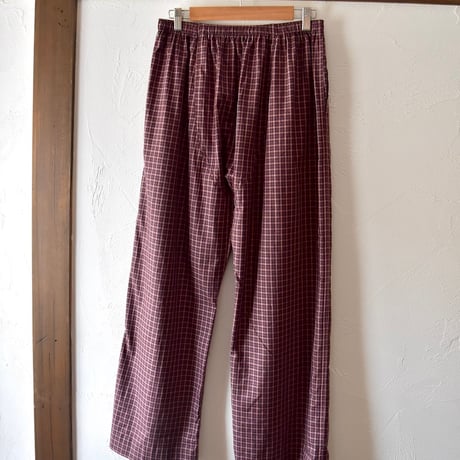 [ABELIA EDOWARD GOUCHA] LONG TRUNKS PANTS - BORDEAUX CHECK
