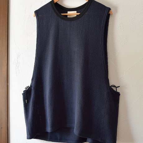 [refomed] COTTON LAYERED MESH BIBS - NAVY