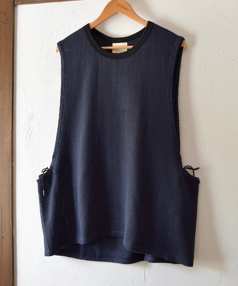 refomed] COTTON LAYERED MESH BIBS - NAVY | VAL