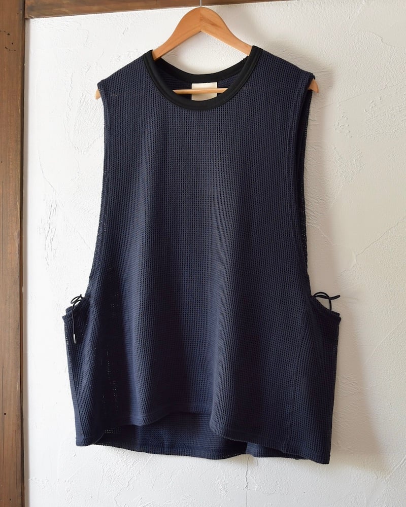refomed] COTTON LAYERED MESH BIBS - NAVY | VAL