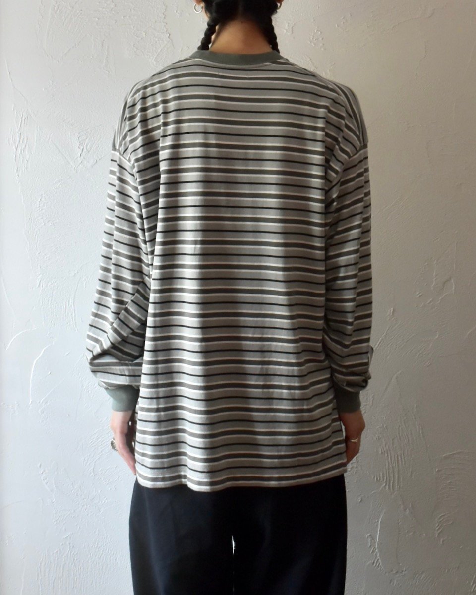 ROTOL] WIDE TWIST LONG SLEEVE TEE BORDER - CLO