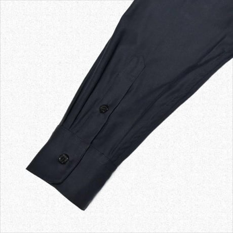 [After Winter] OPEN COLLAR LONG SLEEVE SHIRT - DARK NAVY