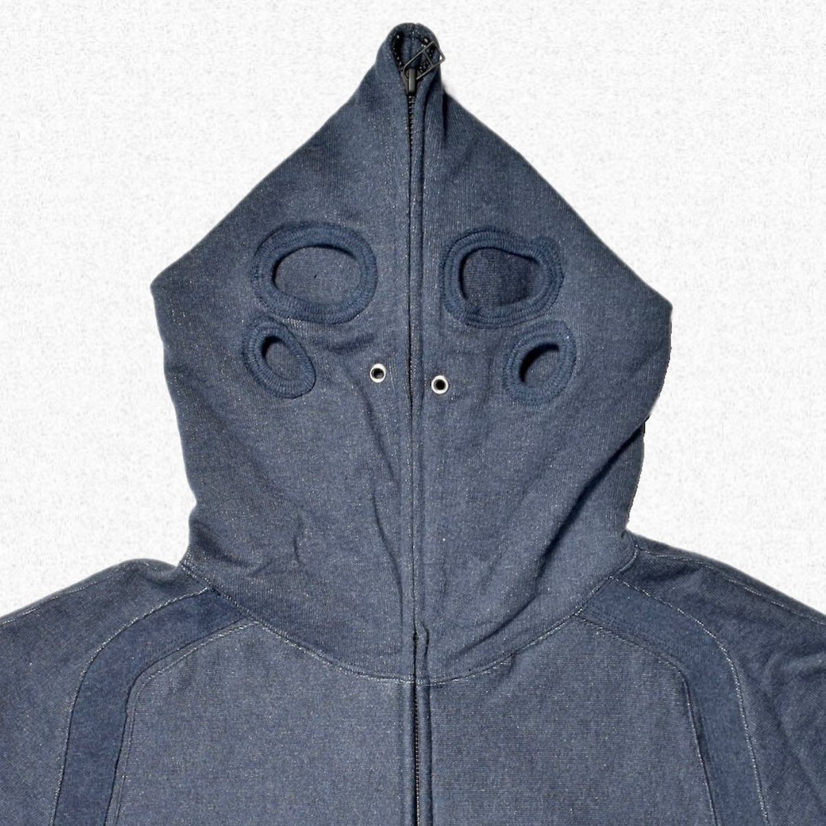 [JIAN YE] DAMAGE SOLID HOODIE - NAVY