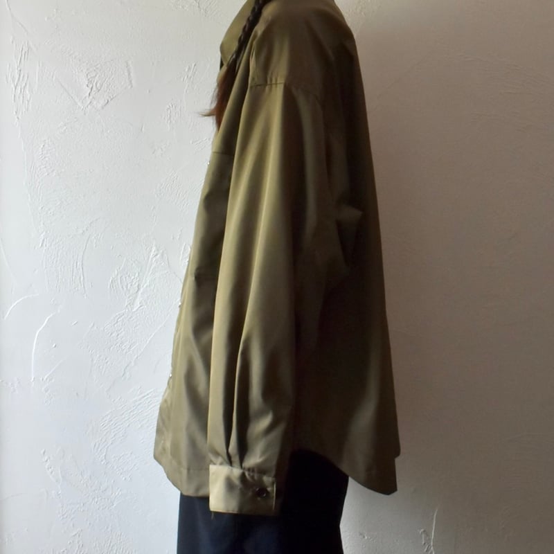 ROTOL] SNAP BUTTON NYLON SHIRT - OLIVE | VALOR