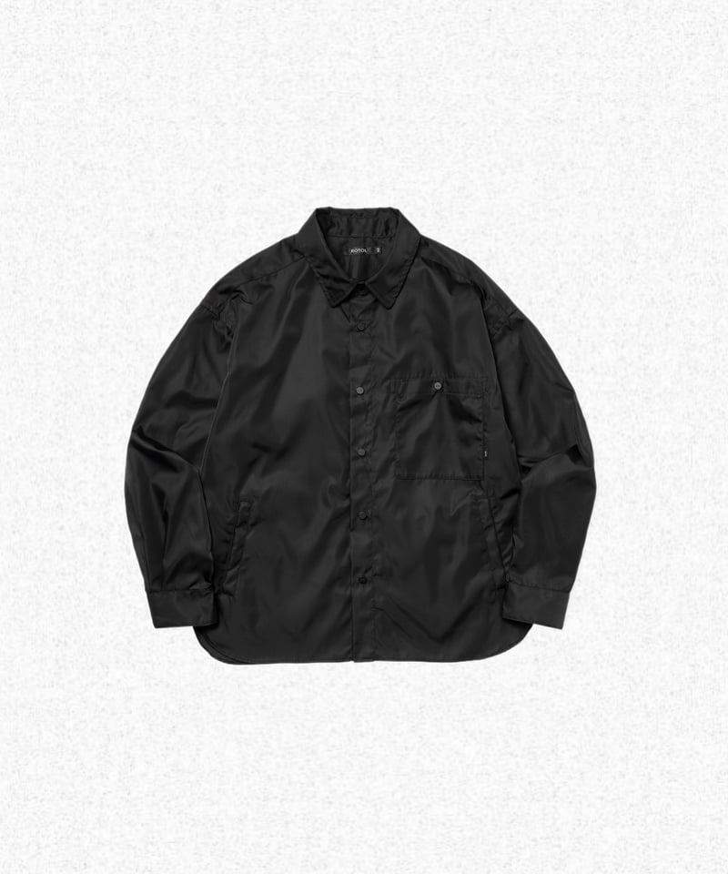 ROTOL] SNAP BUTTON NYLON SHIRT - BLACK | VALOR