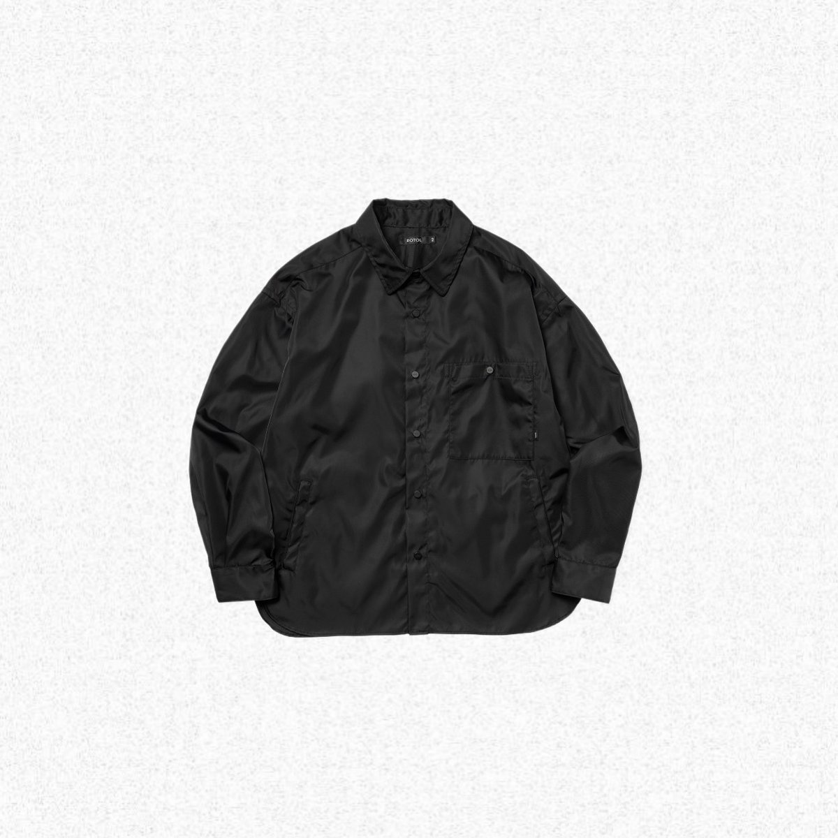 ROTOL] SNAP BUTTON NYLON SHIRT - BLACK | VALOR