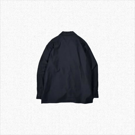 [After Winter] OPEN COLLAR LONG SLEEVE SHIRT - DARK NAVY
