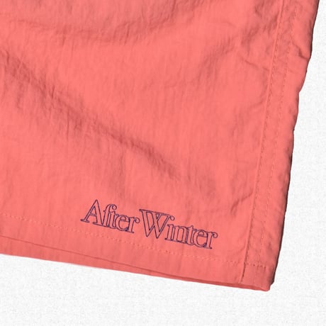 [After Winter] EDGE LOGO NYLON SHORTS - CORAL