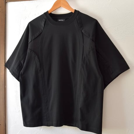 [ROTOL] CROSS MESH TEE - BLACK