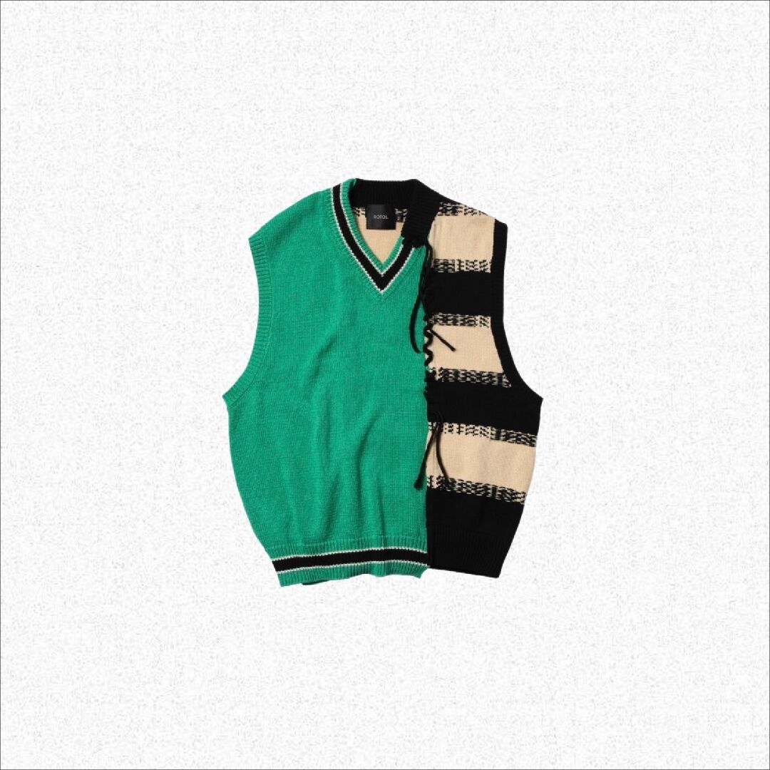 ◆新品◆22ss◆ROTOL◆REBUILD KNIT VEST◆再構築 ROTOL] REBUILD KNIT VEST - GREEN