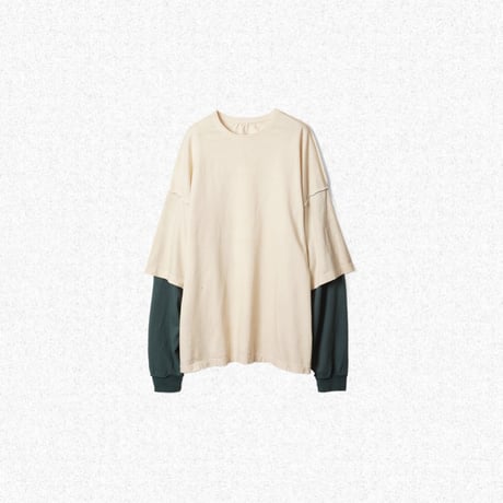 [refomed] 10WASH REVERSIBLE L/S TEE - NATURAL×GREEN