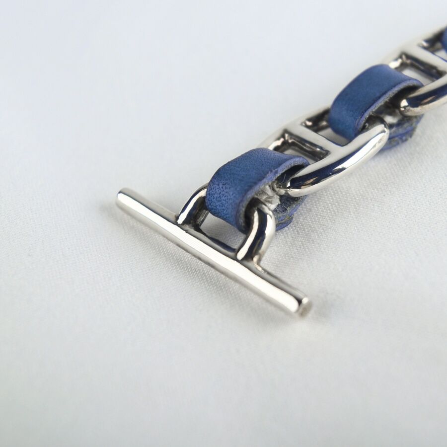 ETSUSHI イタリアンレザー　ブレスレット　ブルー ETSUSHI イタリアンレザーブレスレットブルー