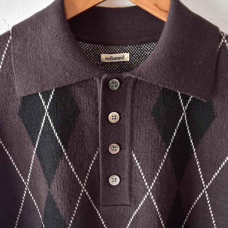 refomed] OLD MAN KNIT POLO - BROWN | VALORE on