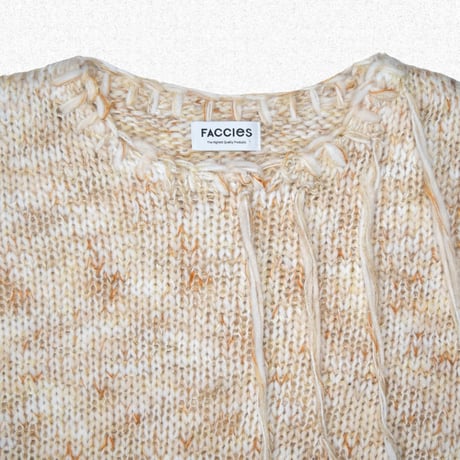 [FACCIES] ROVING SLAB MIX KNIT - ECRU MIX