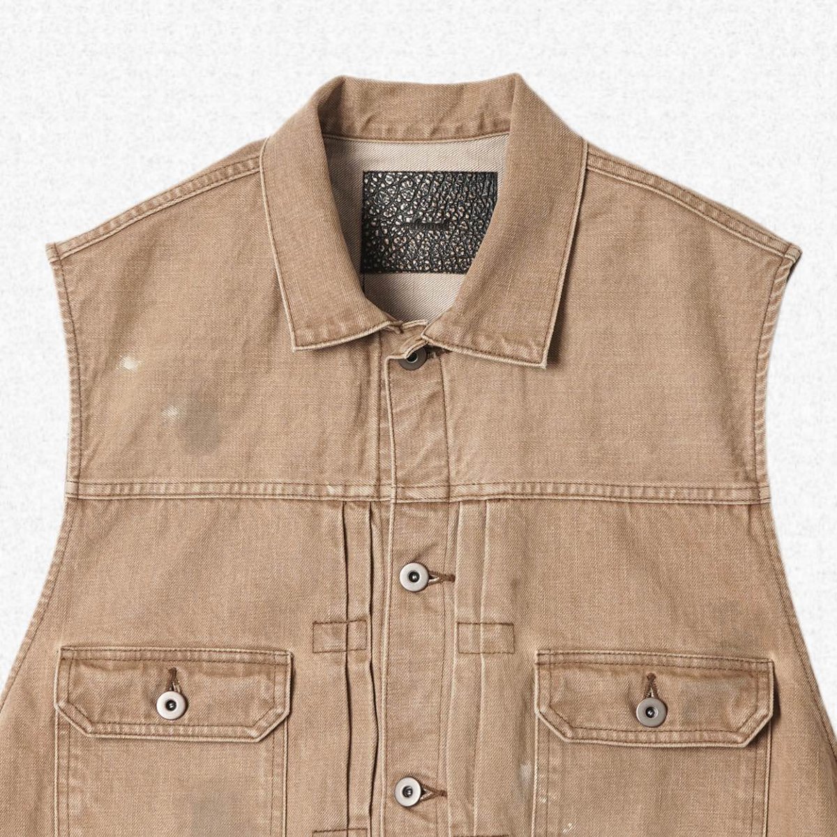 refomed] OLD MAN DENIM VEST - BEIGE | VALORE o