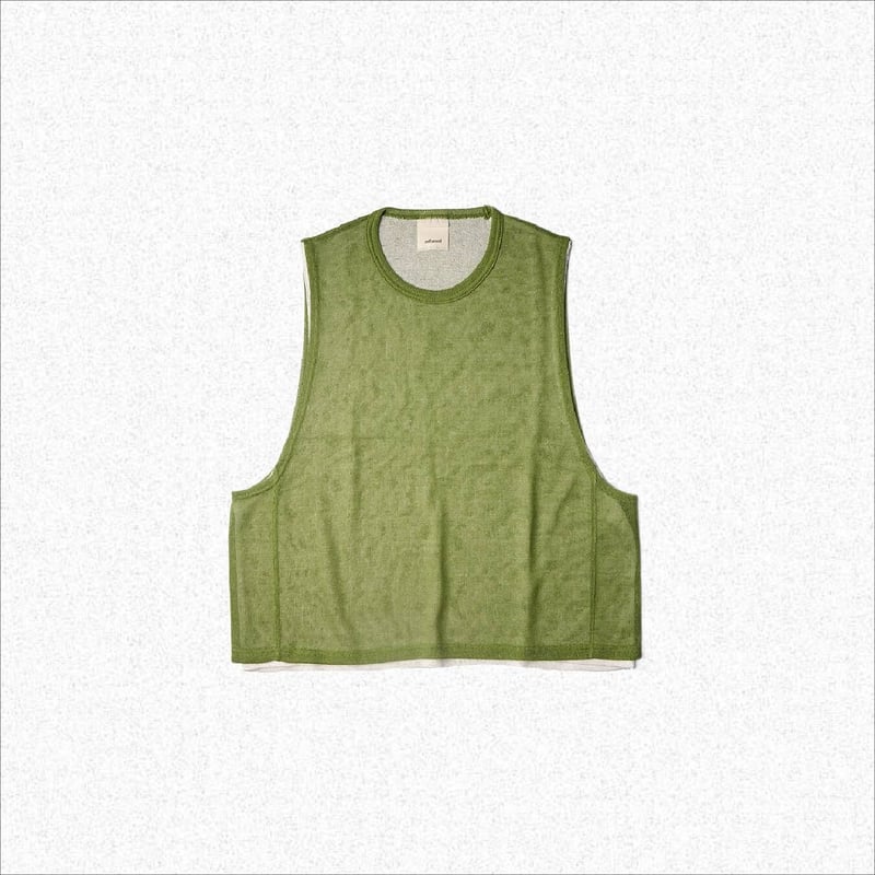 refomed リフォメッド / COTTON LAYERED MESH BIBS - gre