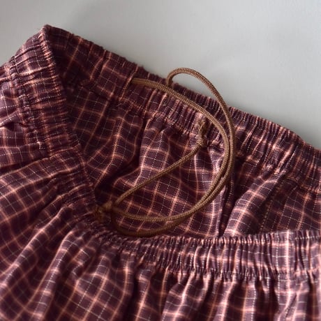 [ABELIA EDOWARD GOUCHA] LONG TRUNKS PANTS - BORDEAUX CHECK