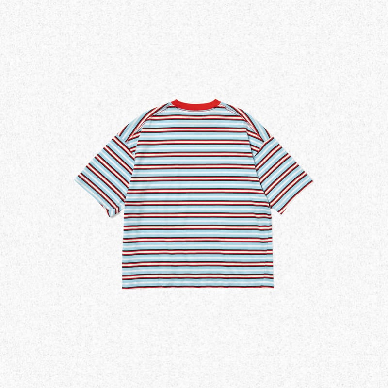 ROTOL] WIDE TWIST SHORT SLEEVE TEE BORDER - SU